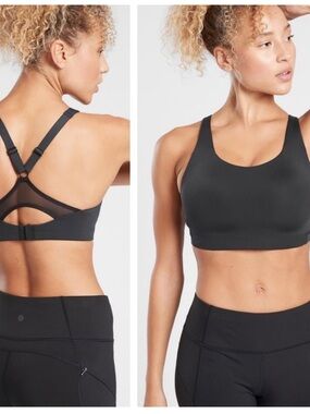 Excellent Athleta Advance Bra Black Adjustable High Impact 32D